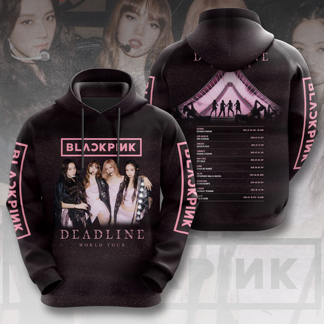 Blackpink Deadline Tour 2025 Hoodie Pink Triangle Spotlight Style