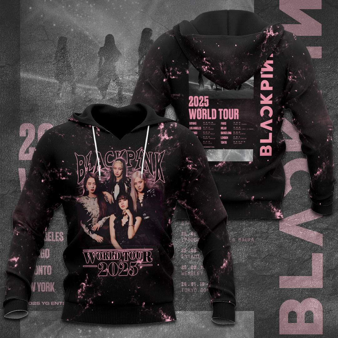 Blackpink 2025 Deadline Tour Hoodie Pink Retro Graphic