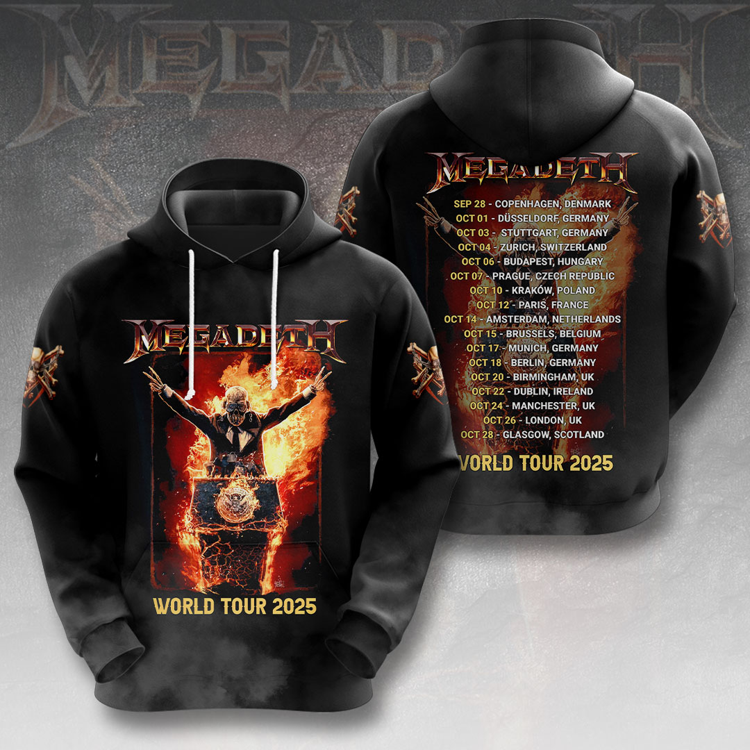 Megadeth World Tour Concert 2025 Hoodie