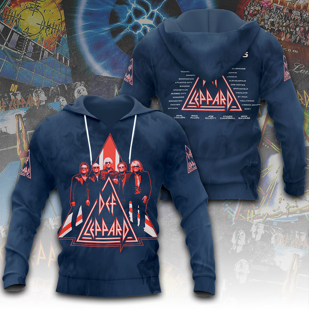 Def Leppard Rock Til You Drop 2025 Tour Date Hoodie