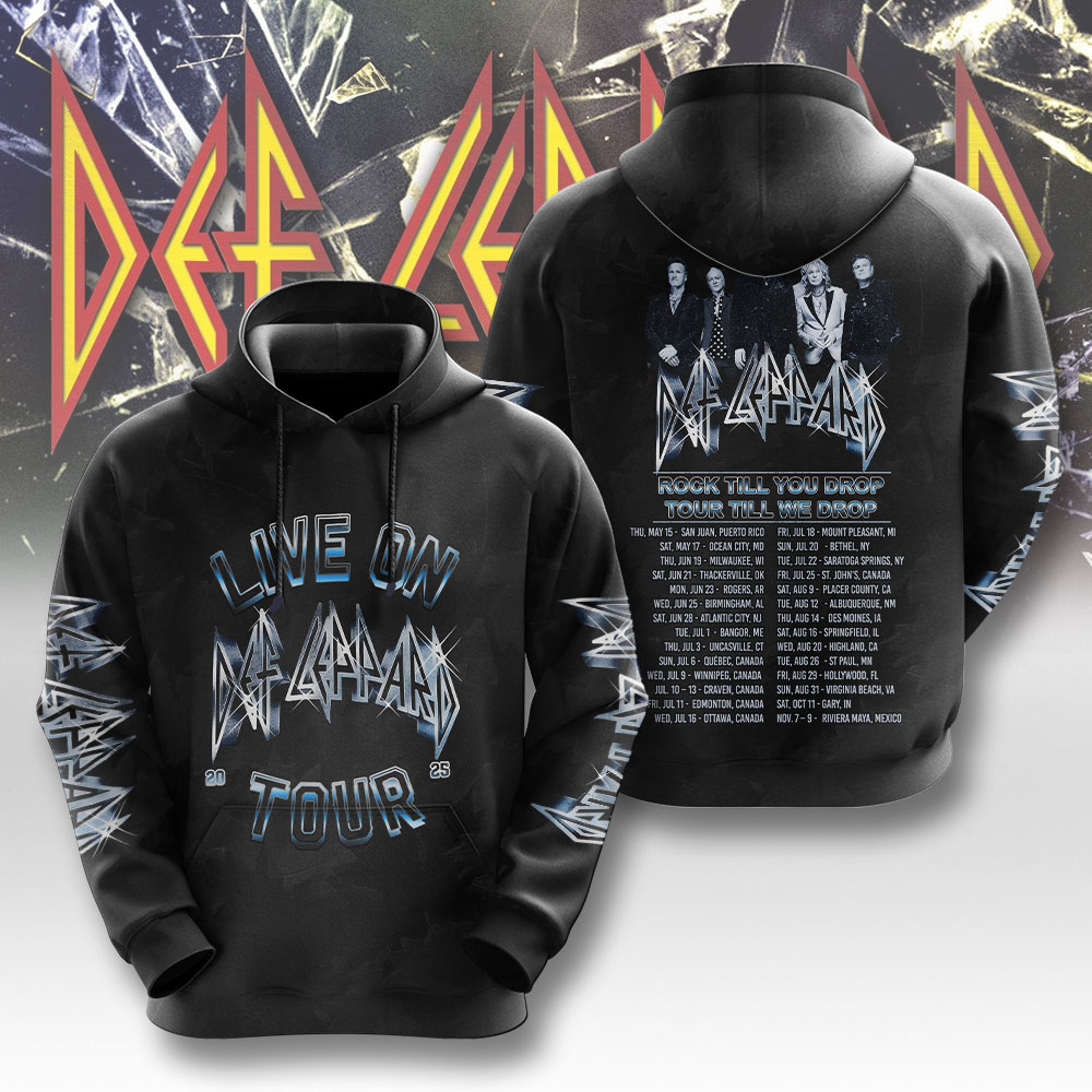 Def Leppard Band World Tour 2025 Black