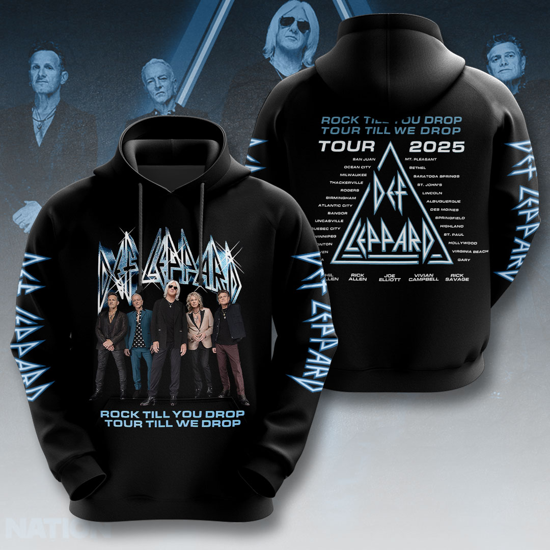 Def Leppard World Tour 2025 Hoodie Black