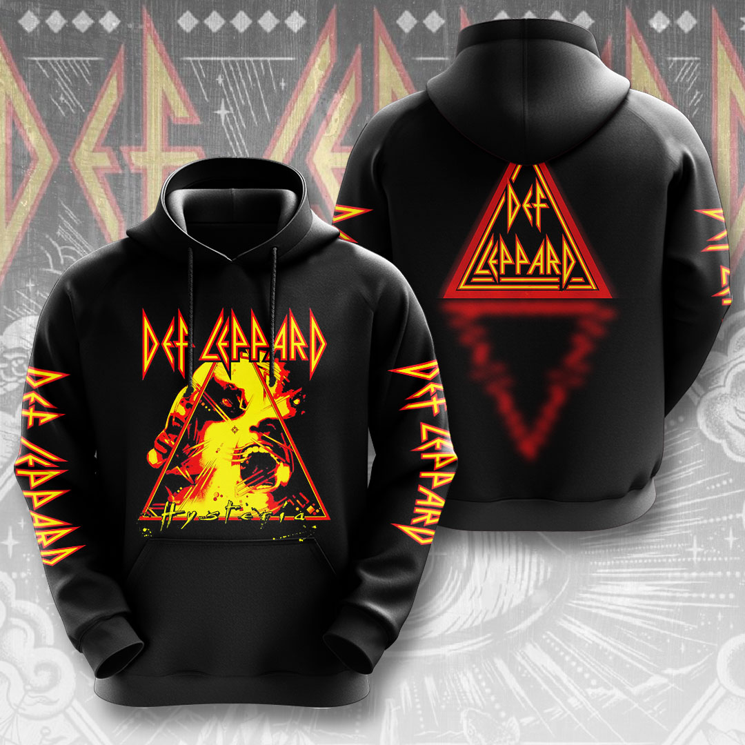 Def Leppard Baseball Hoodie Def Leppard Hysteria Hoodie