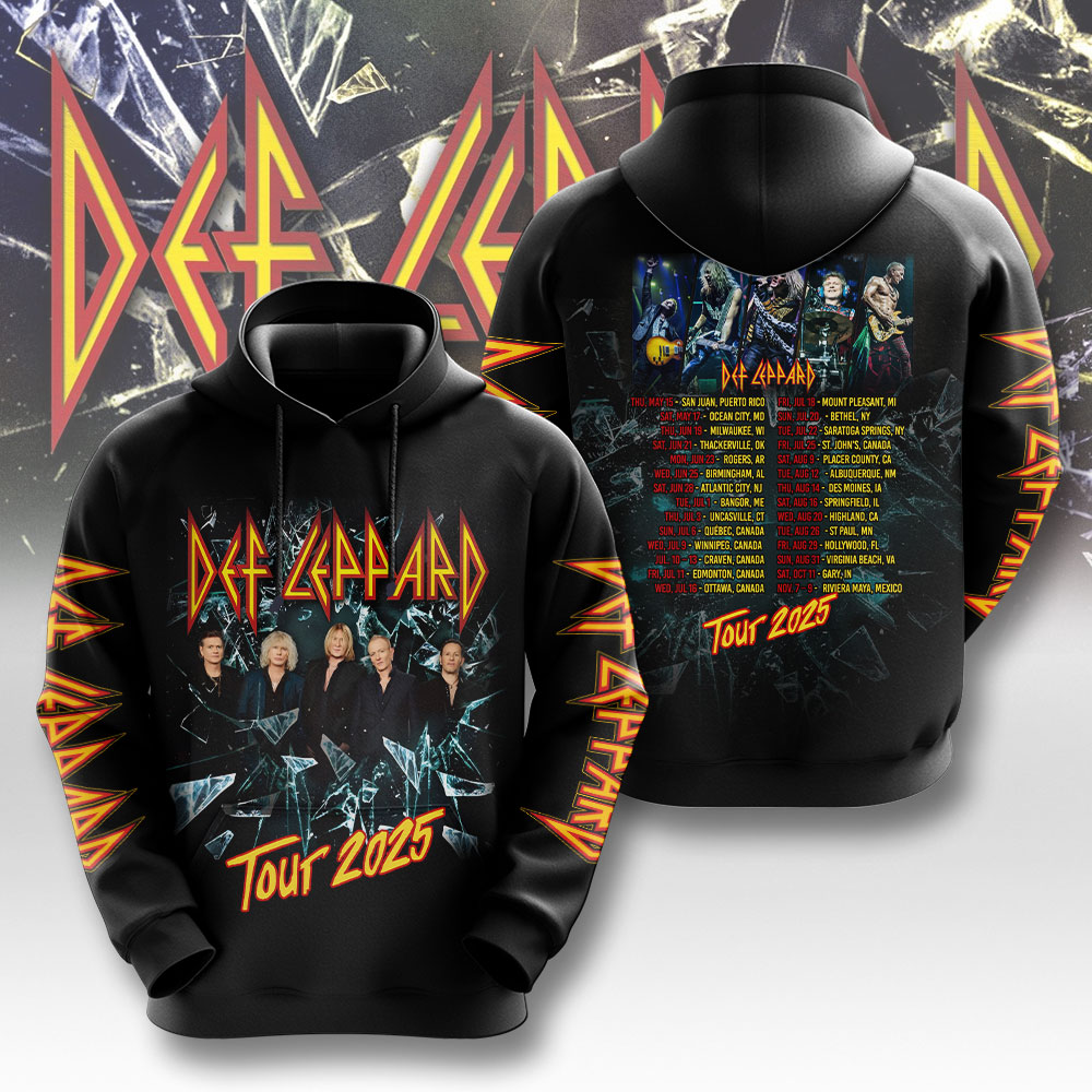 Def Leppard Tour 2025 3D Hoodie