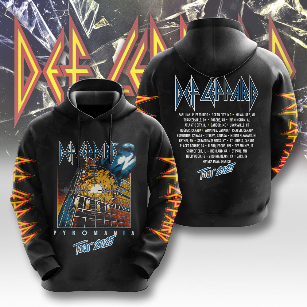 Def Leppard Pyromania Summer Tour 2025 Hoodie