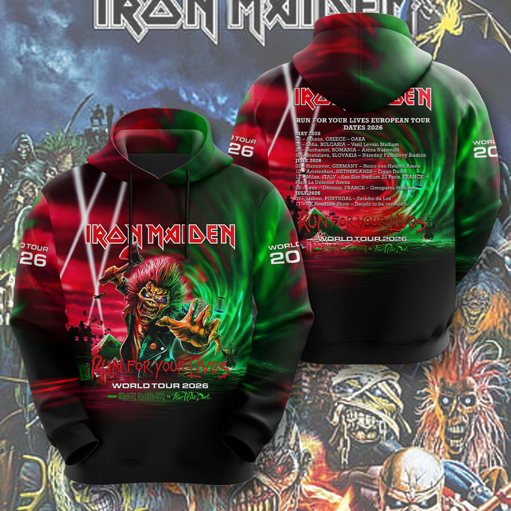 Iron Maiden Run For Your Lives 2026 Iron Maiden World Tour Hoodie