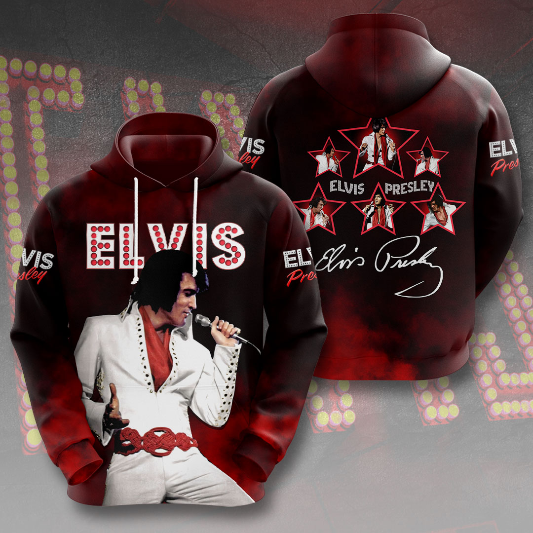 Elvis Presley Vintage Red Hoodie