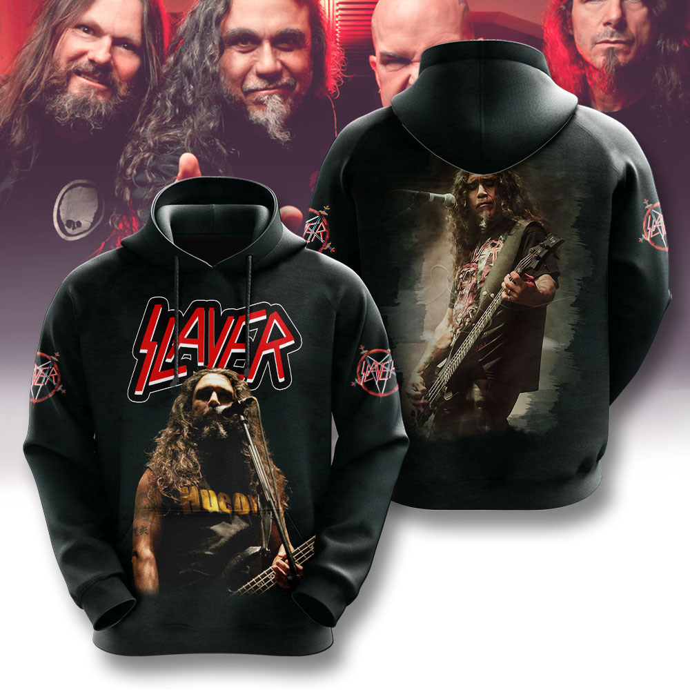 Slayer 2025 X Tom Araya 3D Hoodie Black