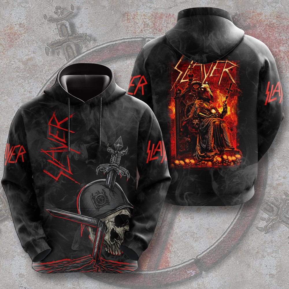 Slayer Reign In Blood Graphic Hoodie Dark Metal Album Art