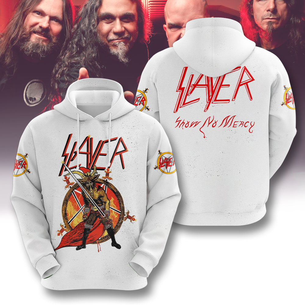Slayer Crucified Devil Hoodie White For Men
