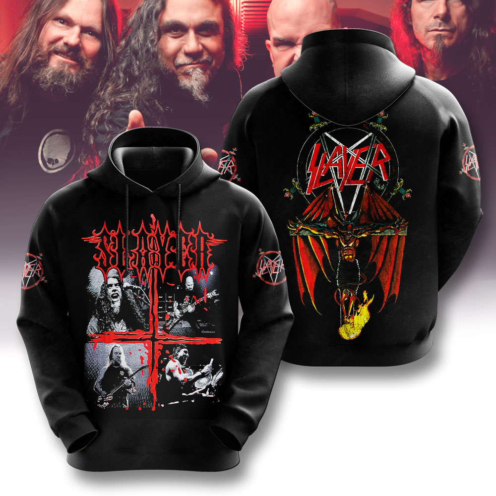 Slayer Crucified Devil Hoodie Black For Men