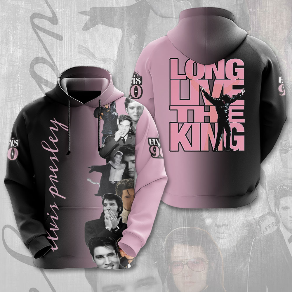 Elvis Presley 3D Hoodie Pink