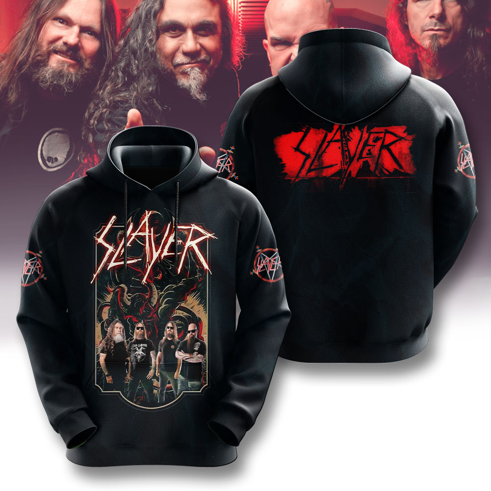 Slayer Band Vintage 2025 Hoodie Red Black