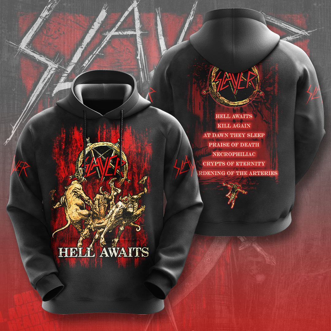 Slayer Hell Awaits In Hoodie For Men