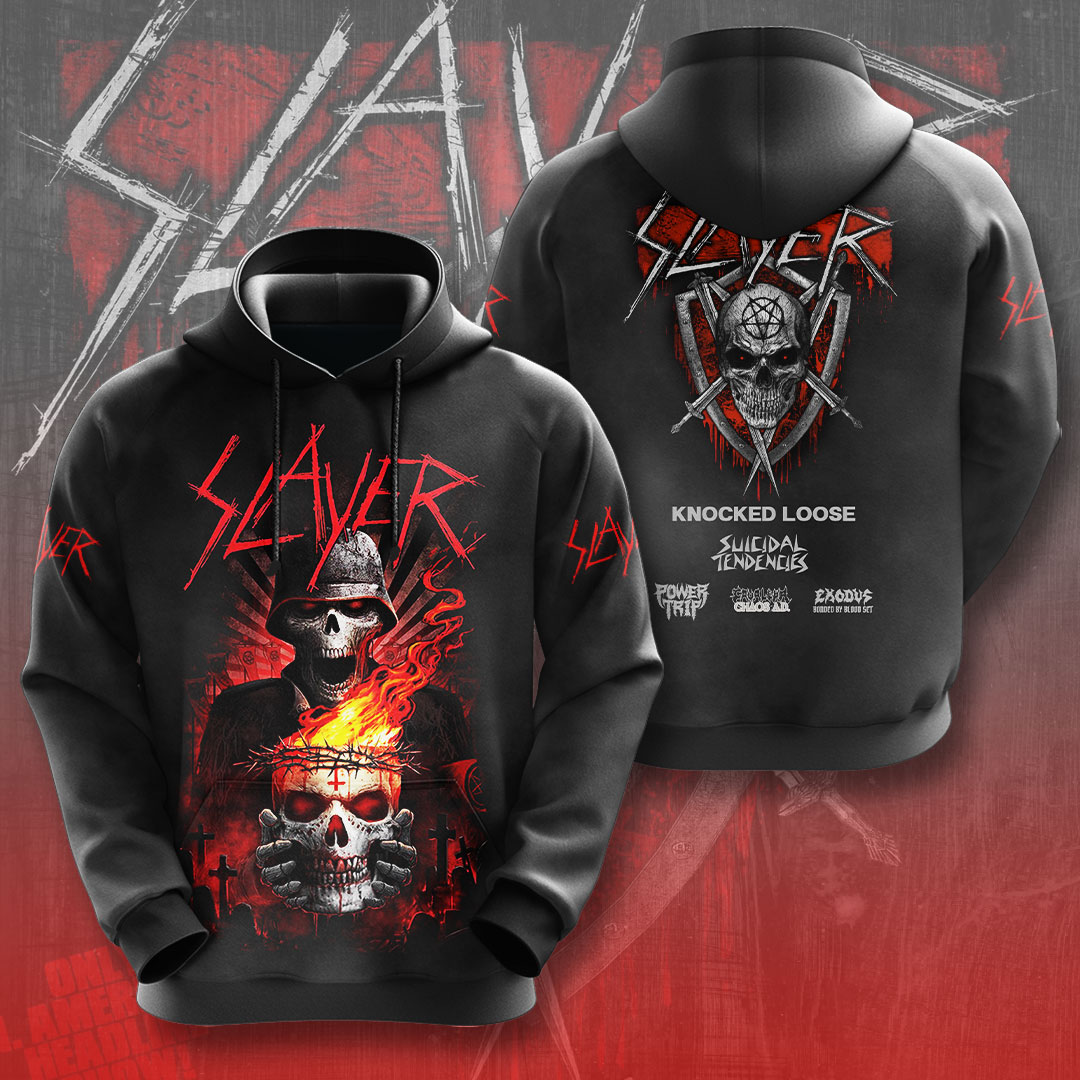 Slayer Skull Hoodie Black