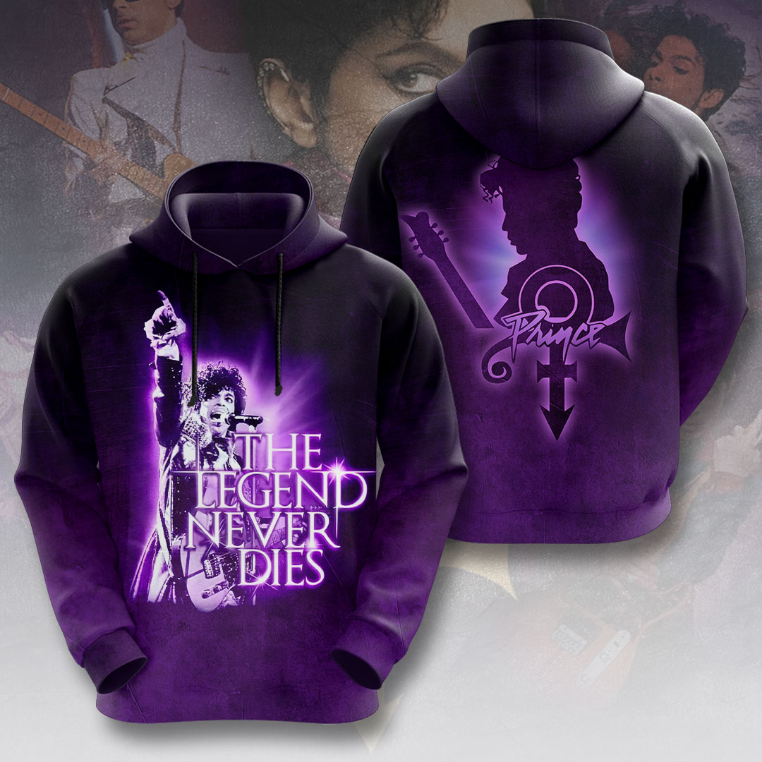 Prince The Legend Never Dies Hoodie Purple Symbol