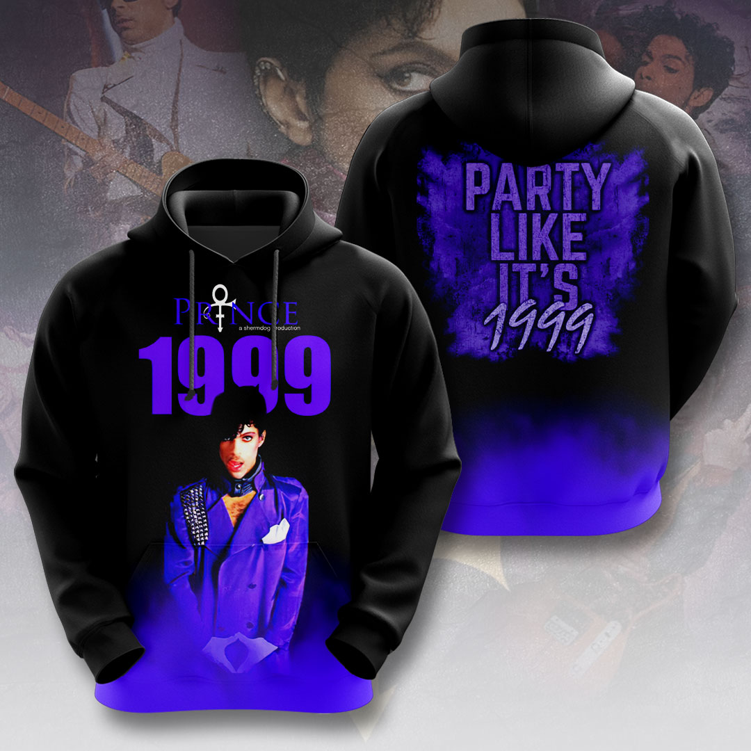 Prince 1999 Party Like ItS 1999 Tour Hoodie Neon Purple