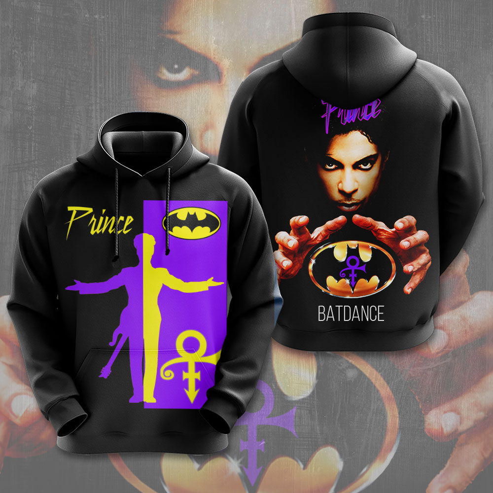 Prince Batdance 1989 Graphic Hoodie Batman Yellow Symbol