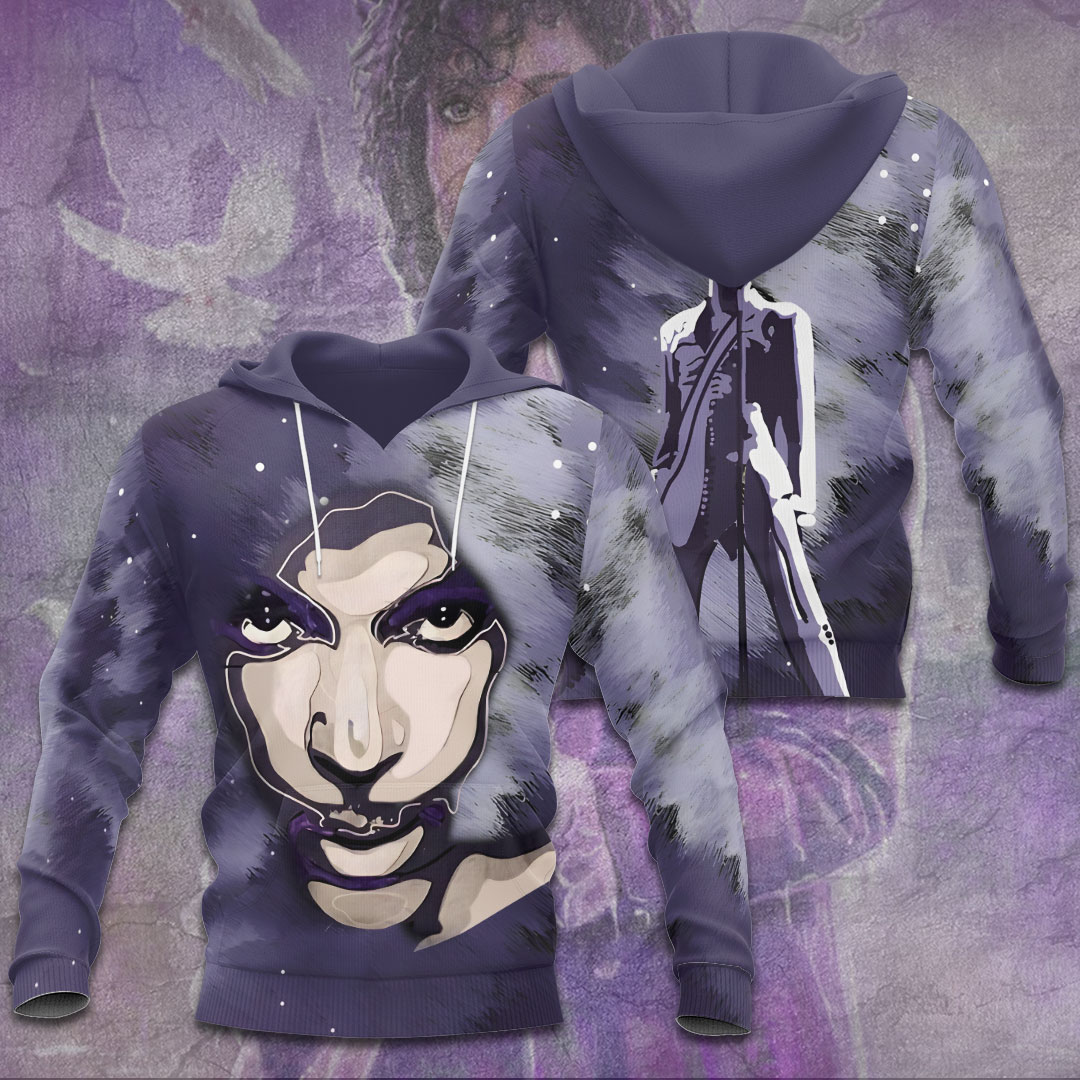 Prince Purple Eyes Graphic Hoodie Dark Galaxy Tribute