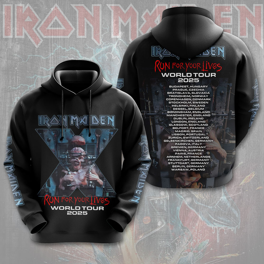 Iron Maiden Tour Hoodie Black
