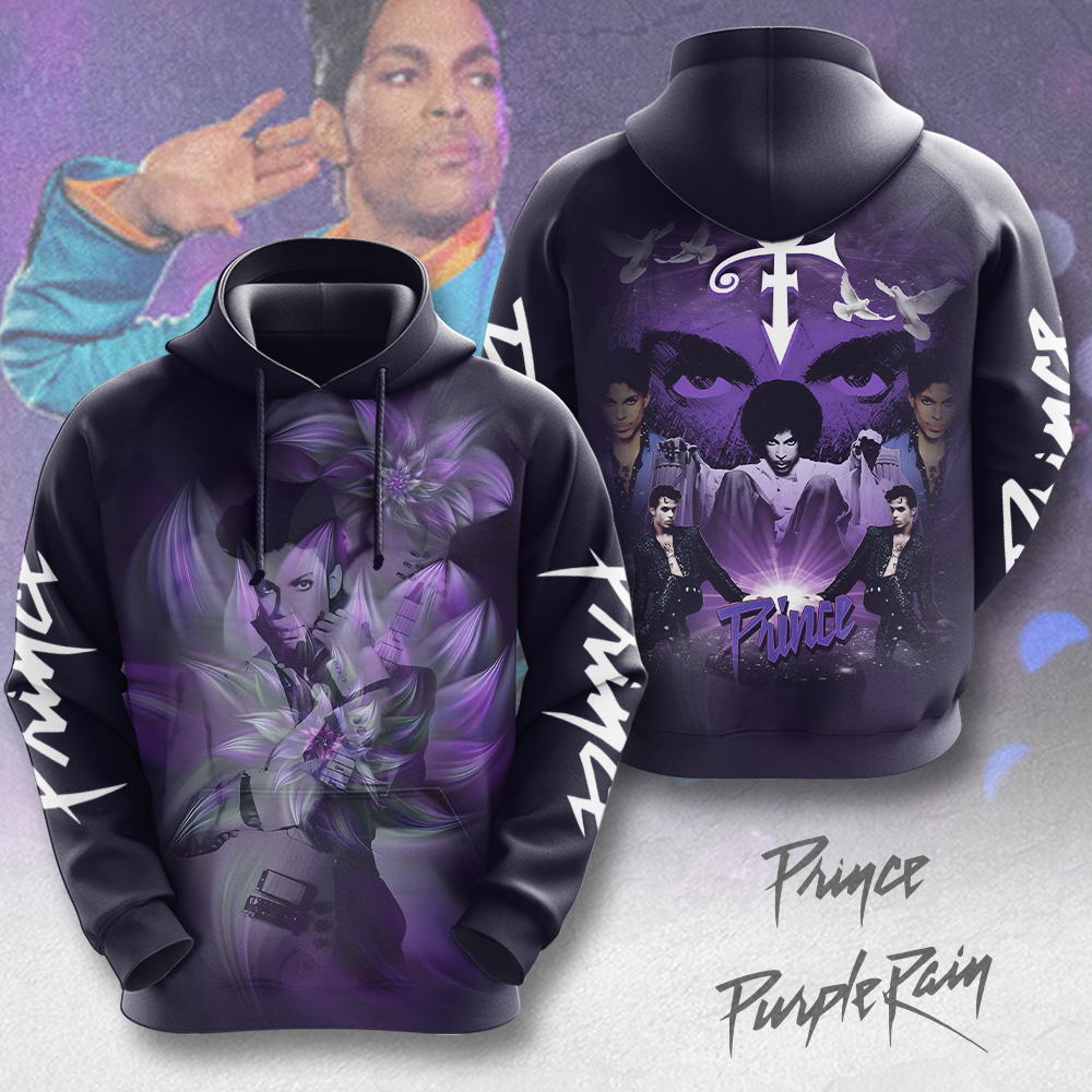 Prince Forever Tribute Hoodie Purple Rain Symbolic