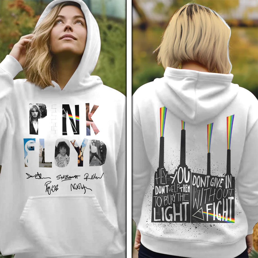 Pink Floyd Typography Signature Hoodie  Hand Drawn Sketch Design