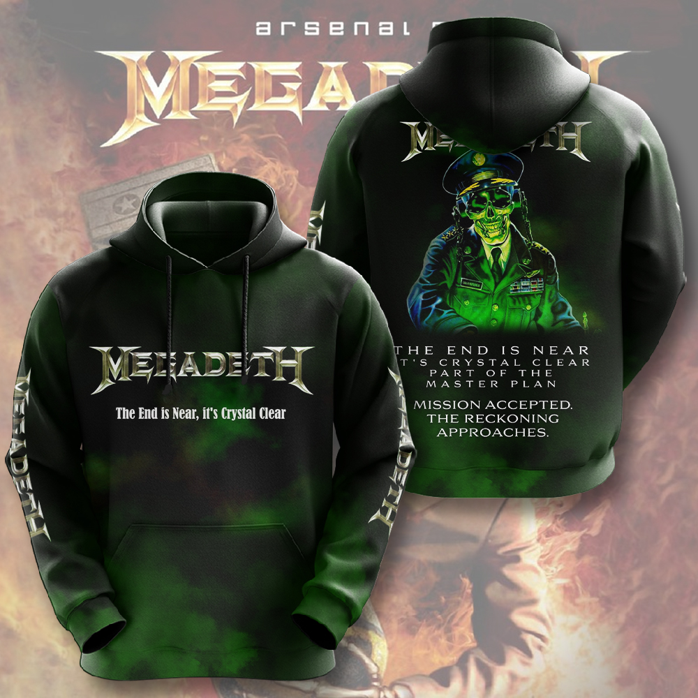 Megadeth Band 3D Hoodie Green