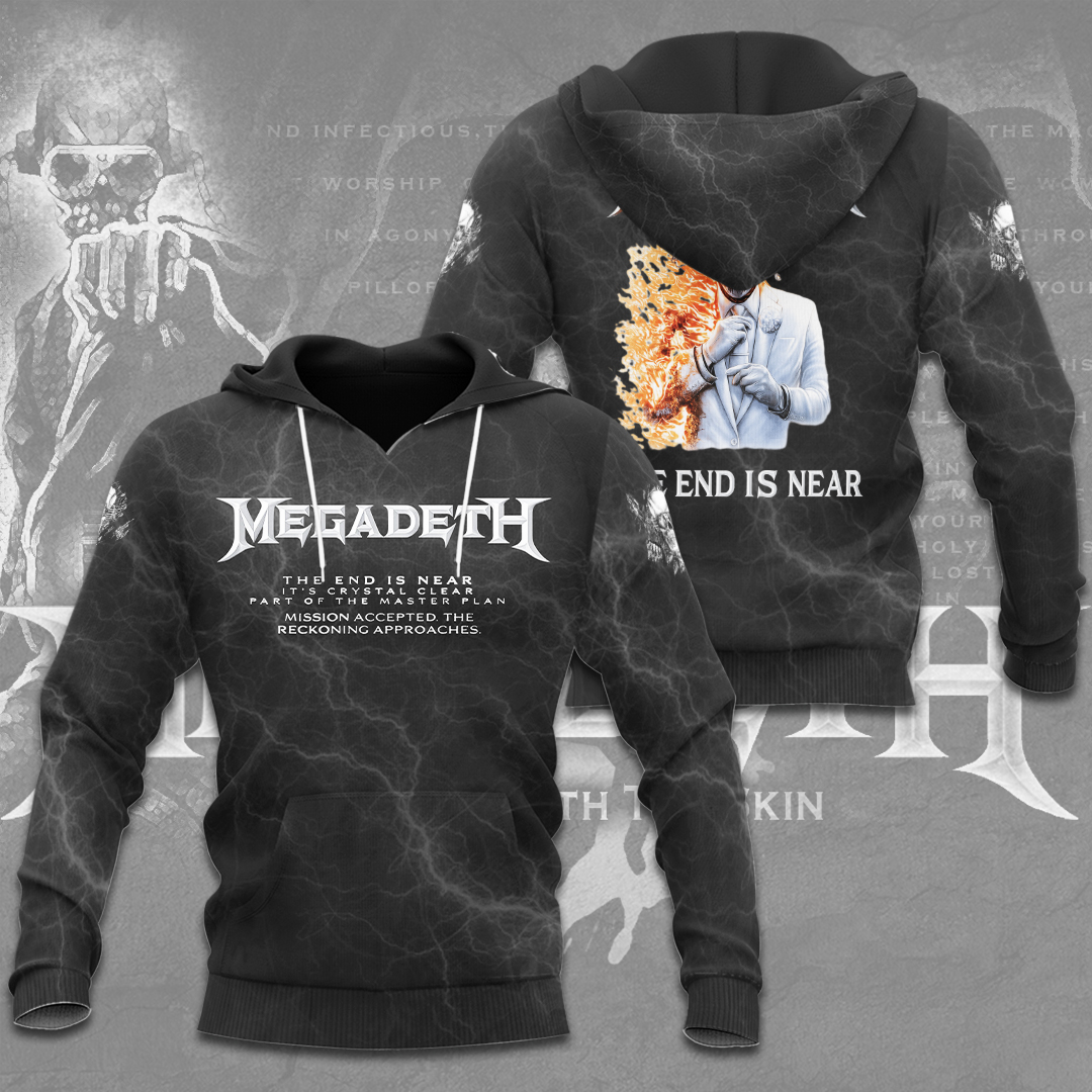 Megadeth The End Is Near Band 3D Hoodie