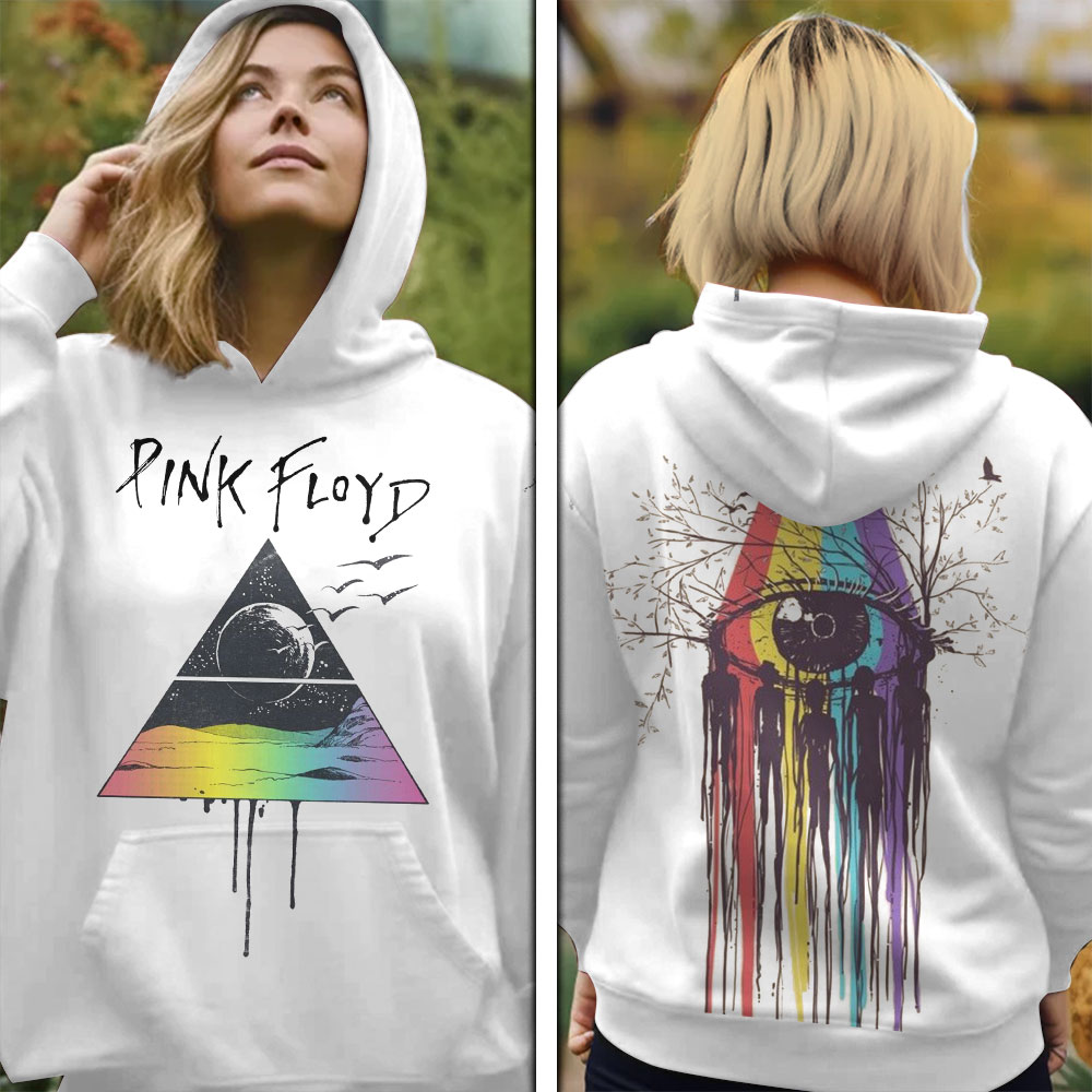 Pink Floyd Rainbow Eye Hoodie  The Wall Legacy Print