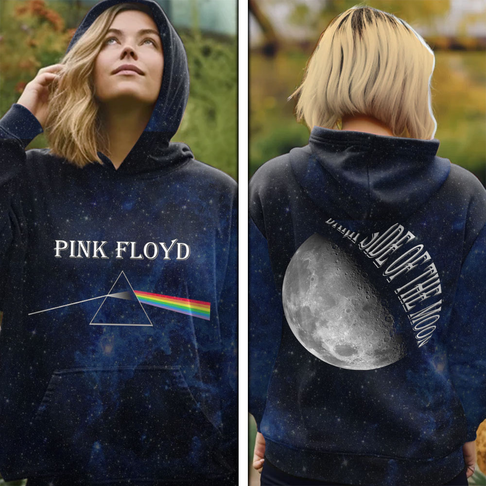 Pink Floyd Moon Phase Hoodie  Astronomical Dream Design
