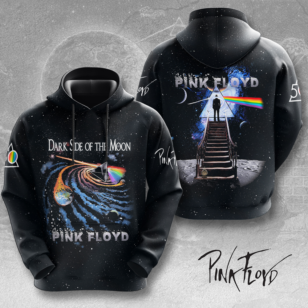 Pink Floyd Stairway Moon Hoodie  Dark Side Galaxy Print