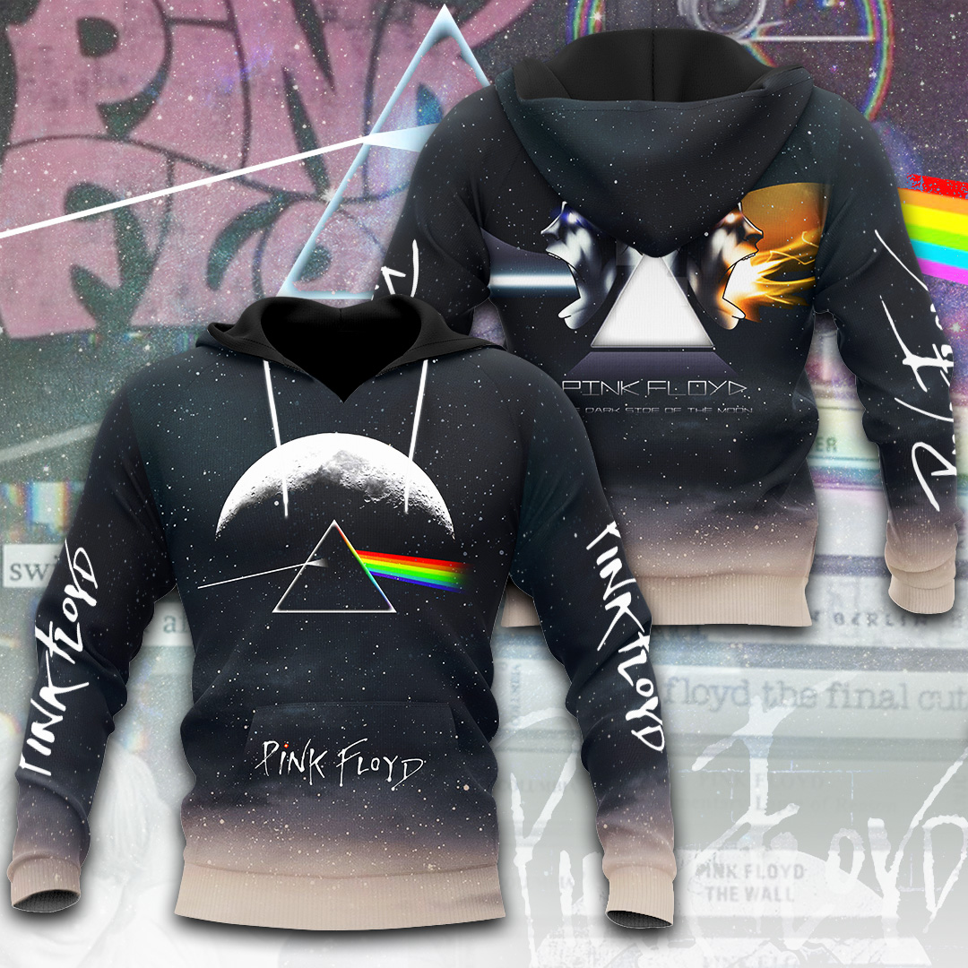 Pink Floyd Moon Reflection Hoodie  Classic Dark Side Design