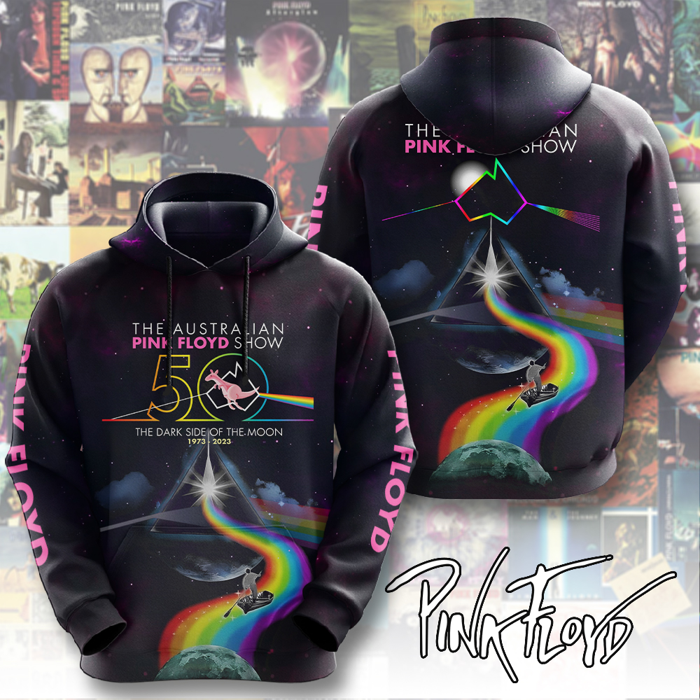 Pink Floyd Rainbow Road Hoodie  50 Years Legacy