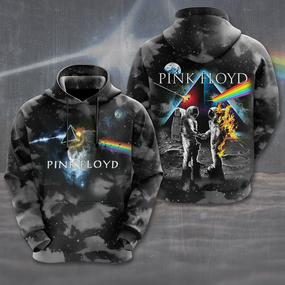Pink Floyd Cosmic Tie-Dye Hoodie  Classic Black Spiral Print