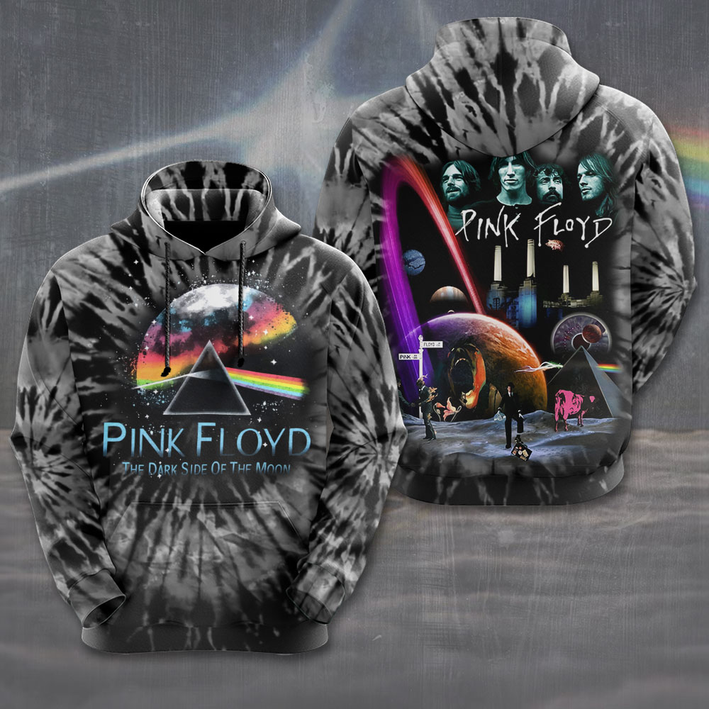 Pink Floyd Tie-Dye Dark Side Hoodie  Retro Spiral Print