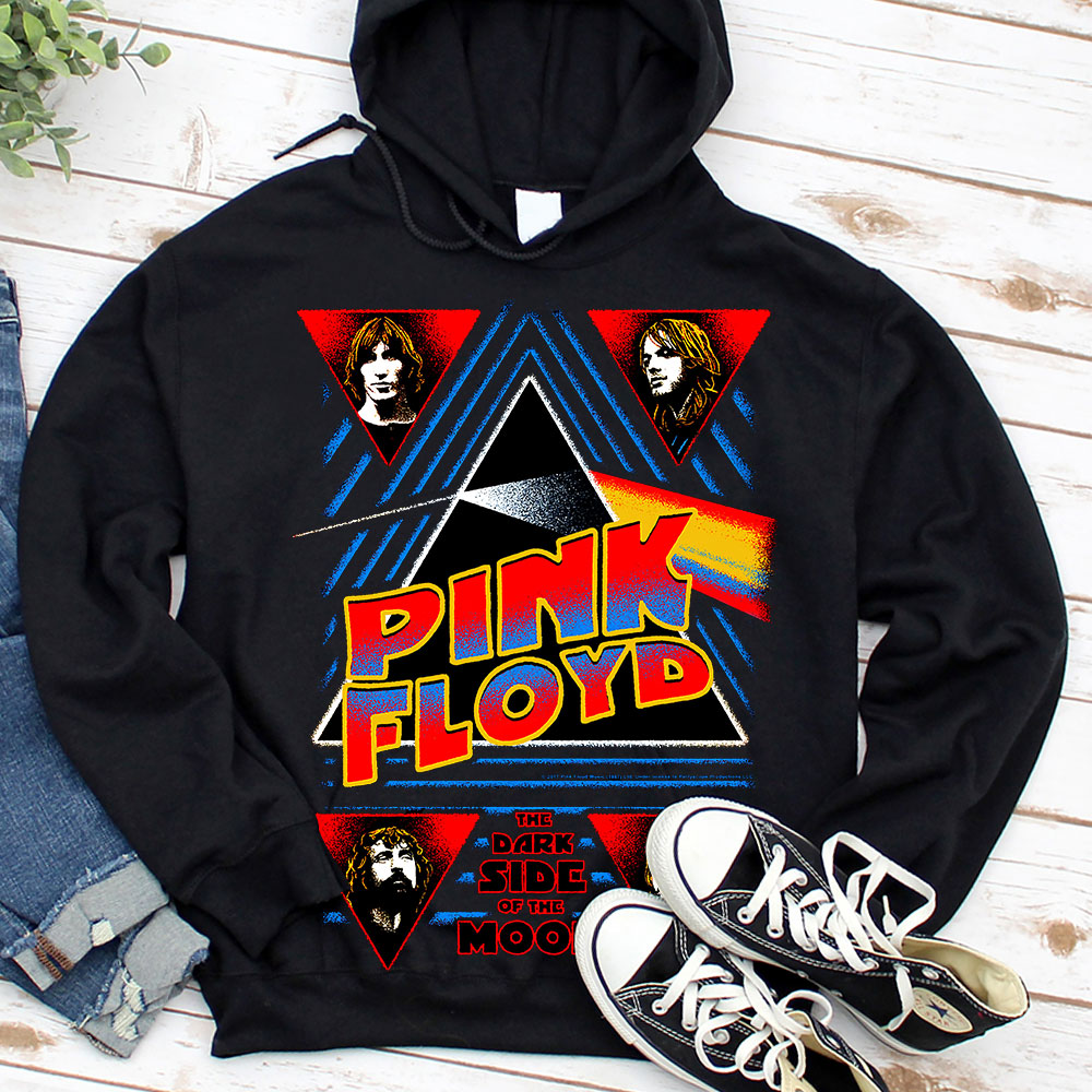 Pink Floyd Retro Poster Hoodie  Triangle Prism Design