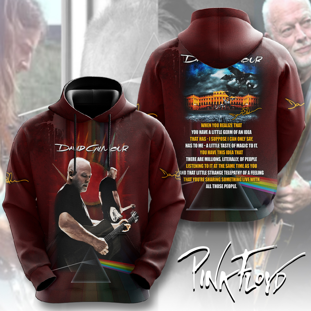 David Gilmour Tribute Hoodie  Dark Side Guitar Tour
