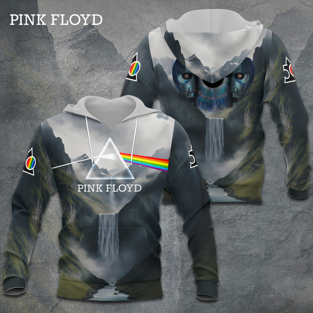 Pink Floyd Prism Reflection Hoodie  Vintage Smoke Effect