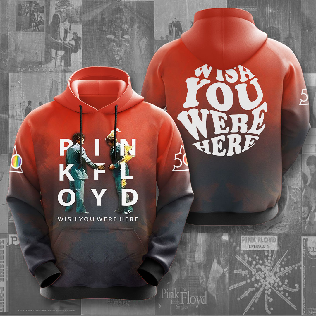 Pink Floyd Wish You Were Here Hoodie  Orange Vintage Print
