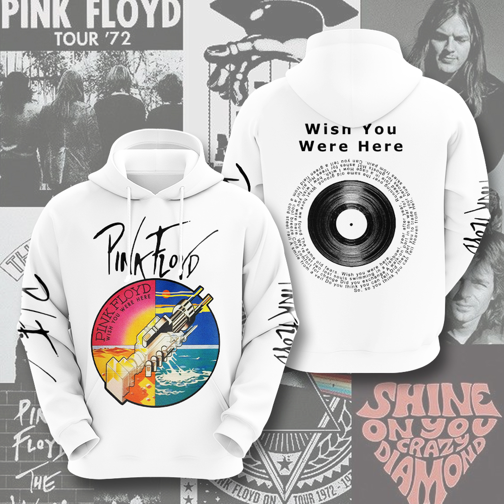 Pink Floyd Wish You Were Here Hoodie  Classic Vinyl Print