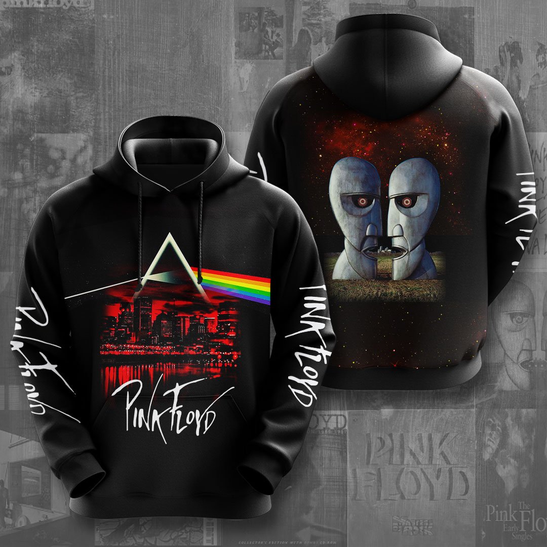 Pink Floyd Division Bell Red Hoodie  Dual Mask Print