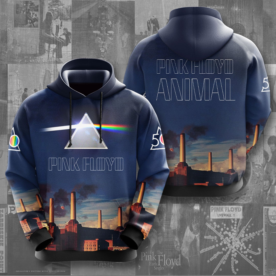 Pink Floyd Animals Skyline Hoodie  Retro Factory Design