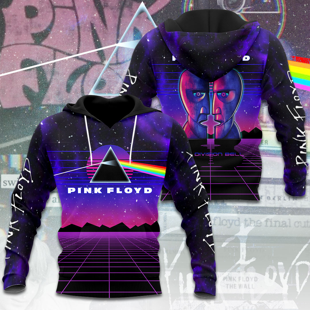 Pink Floyd Dark Side Neon Hoodie  Gradient Nightwave