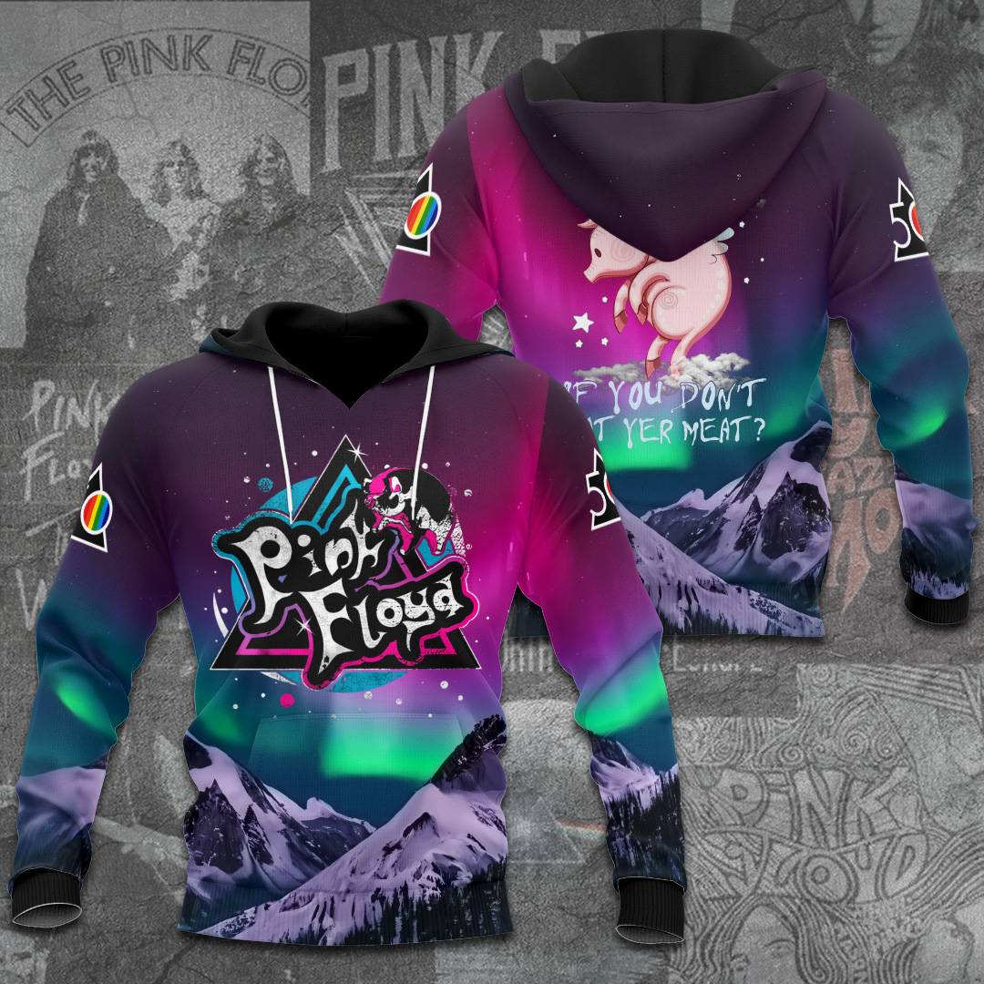 Pink Floyd Retro Pop Hoodie  Cosmic Cartoon Collection