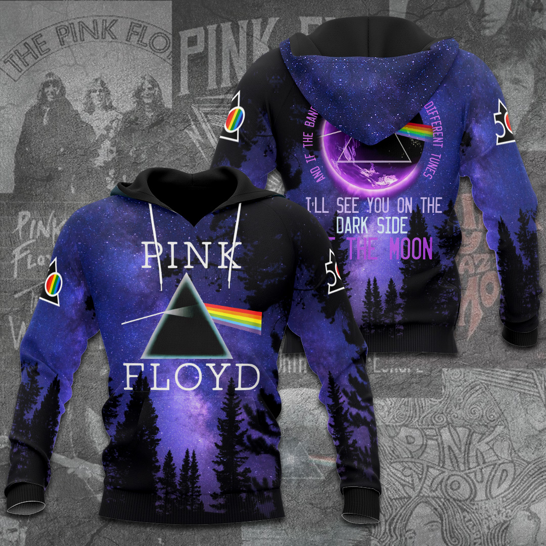 Pink Floyd Forest Prism Hoodie  Dark Sky Reflection