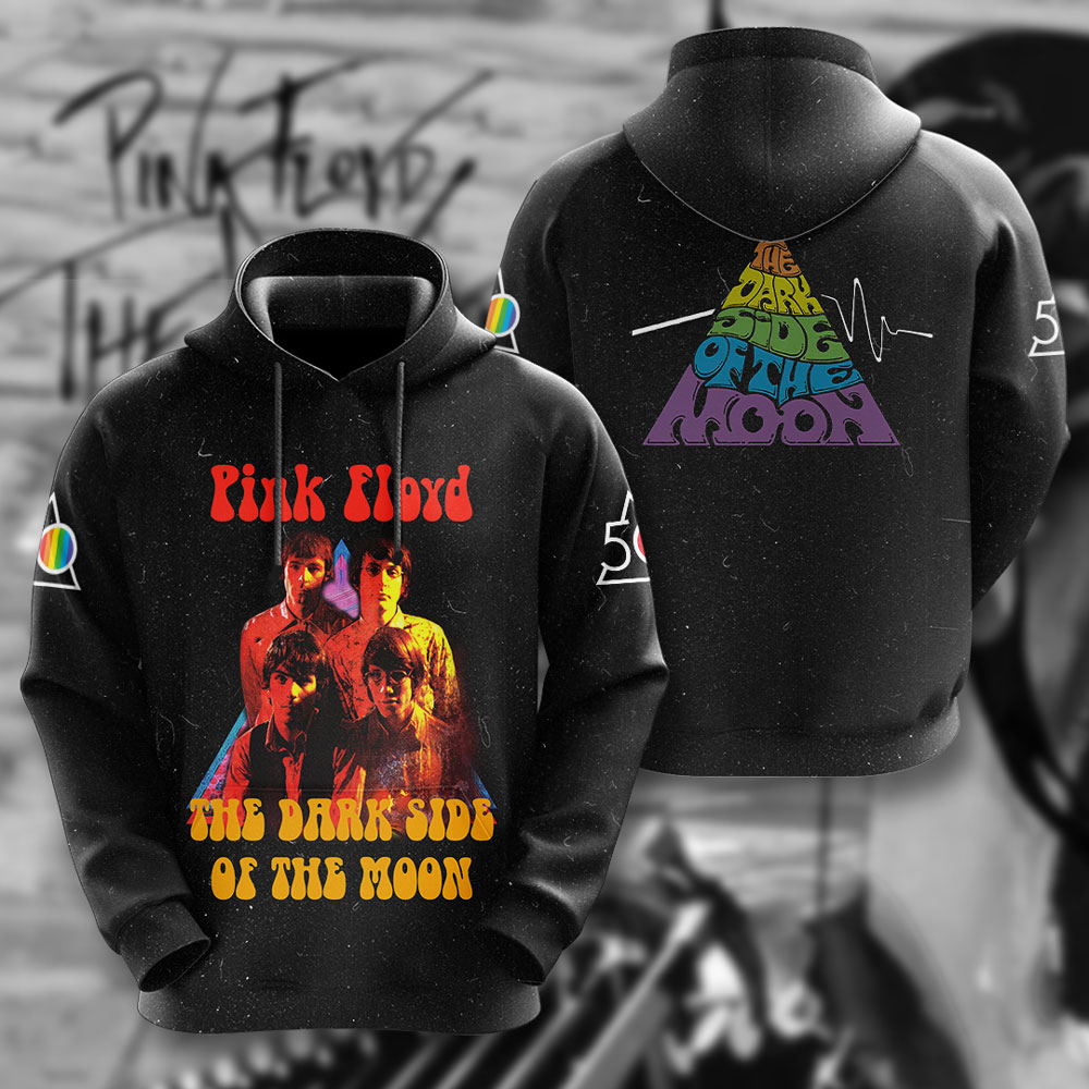 Pink Floyd Dark Fire Hoodie  The Dark Side Flame Version