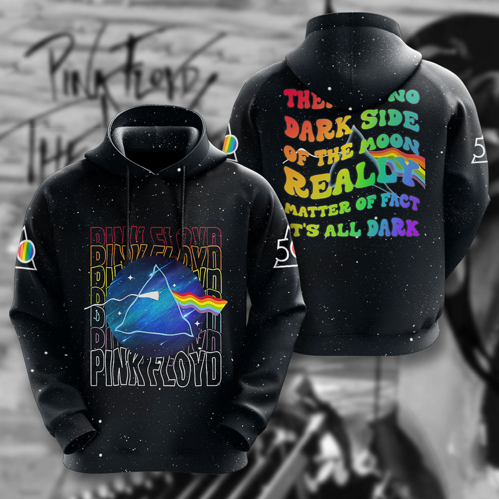 Pink Floyd Rainbow Quote Hoodie  There Is No Dark Side