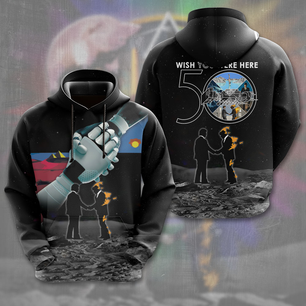 Pink Floyd Retro Pose Hoodie  Classic Band Portrait