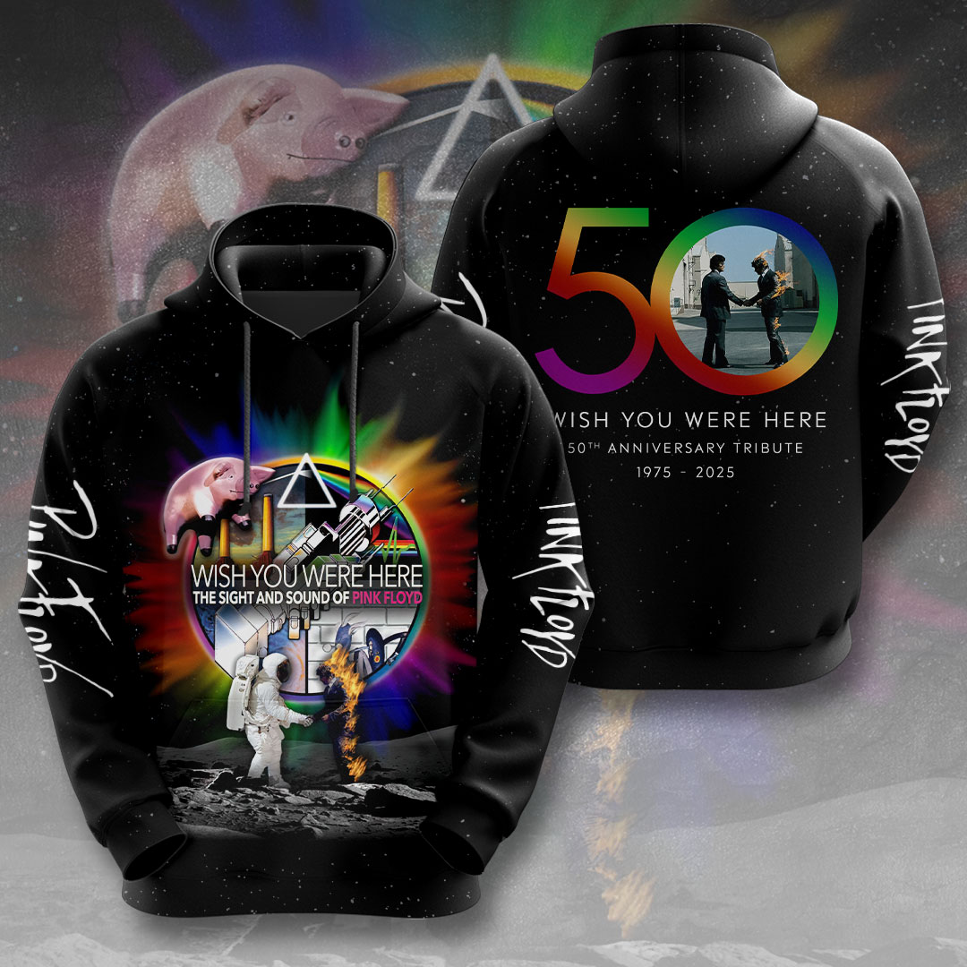 Pink Floyd 50 Years Collector Hoodie  Anniversary Design