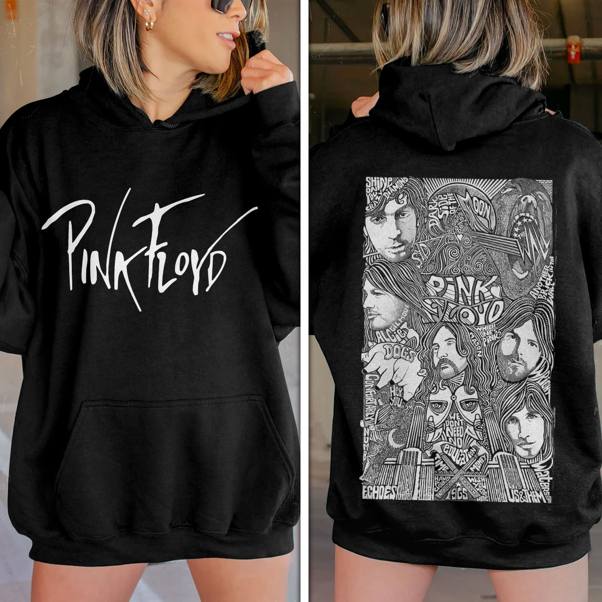 Pink Floyd Hoodie Black Women